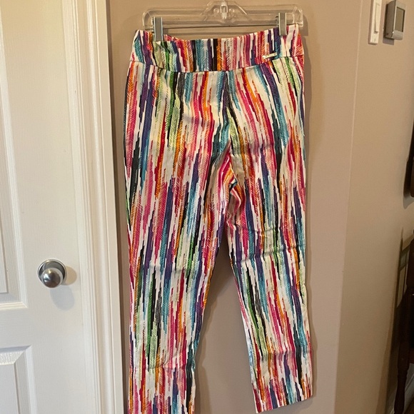 Joseph Ribkoff Multicolor Feather Print Pants - Picture 4 of 8